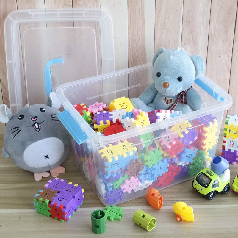 Doryh 12 L Plastic Storage Bin with Lid, Clear Transparent Box with Handles Set of 1 - Image 4